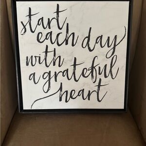 Source Unknown Grateful Heart Black and White Wall Art